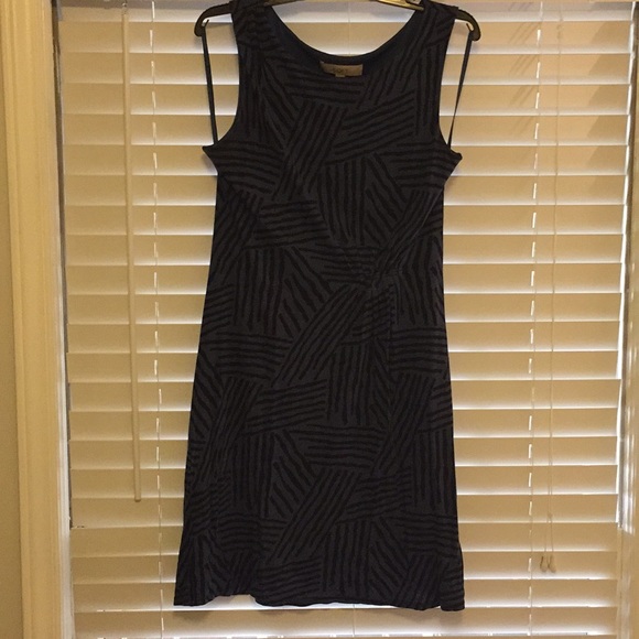 LOFT Blue/Black Patterned Dress - Picture 1 of 5